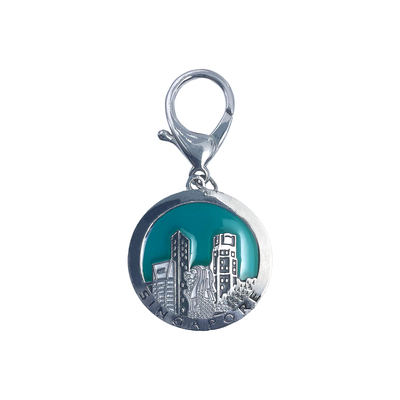 কেনা Singapore Shiny Silver Translucent Enamels Keychain – A Stunning Tribute to Urban Elegance অনলাইনে উৎপাদন